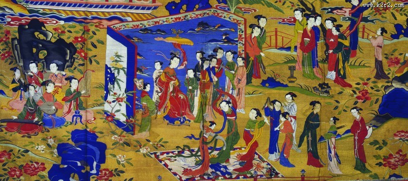 人物刺绣图案图片