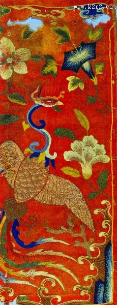 凤凰刺绣图案图片