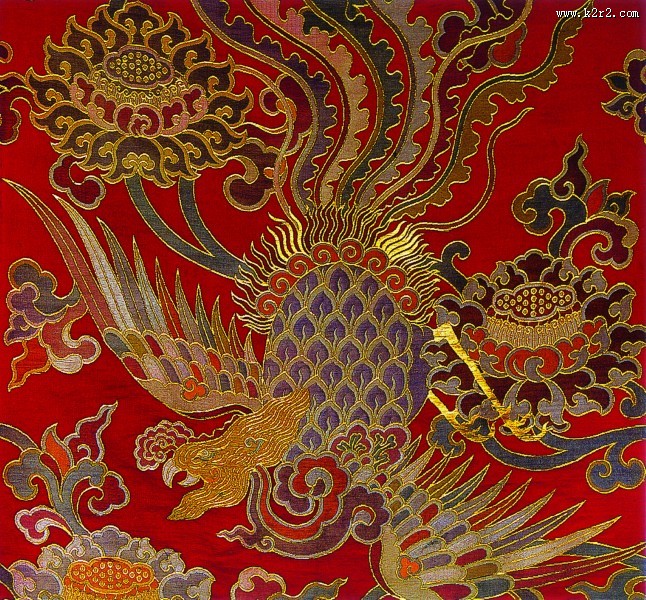 凤凰刺绣图案图片