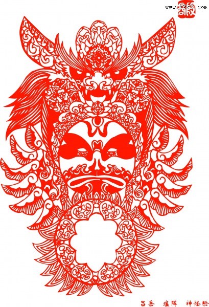 京剧脸谱剪纸图片