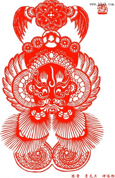 京剧脸谱剪纸图片