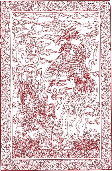 凤凰剪纸图片
