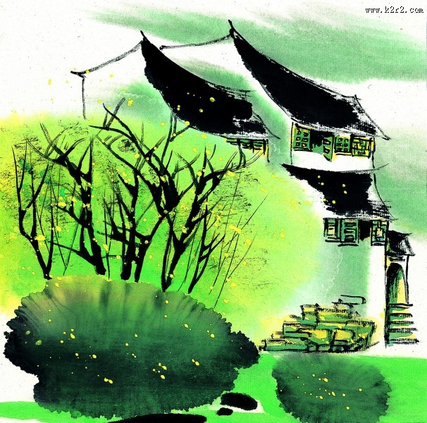 江南水乡春天水墨图片大全