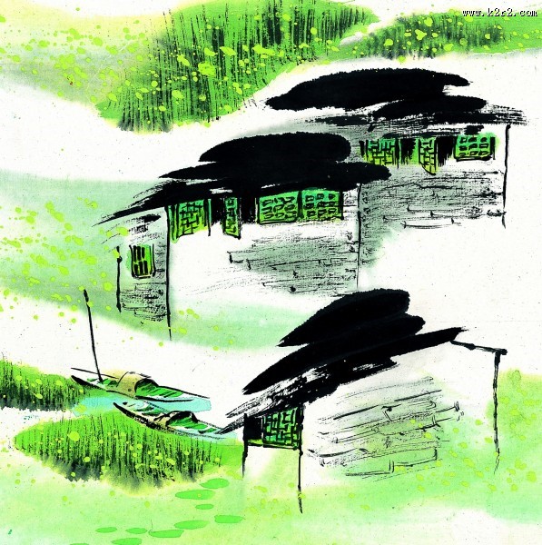 江南水乡春天水墨图片大全
