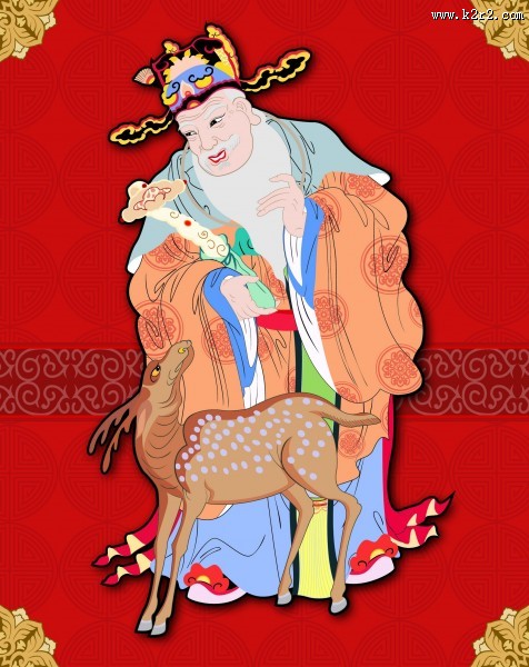 门神画贴矢量图片