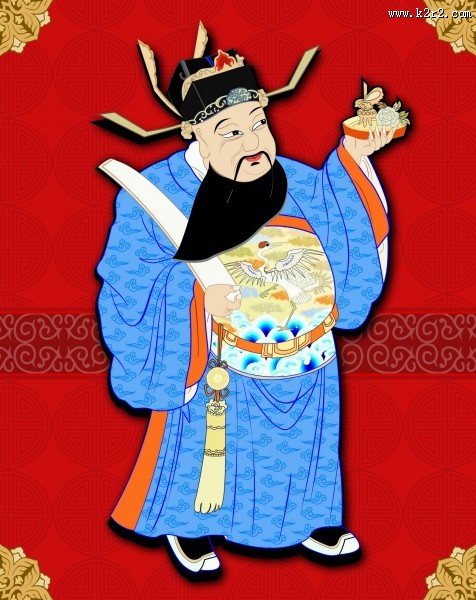 门神画贴矢量图片