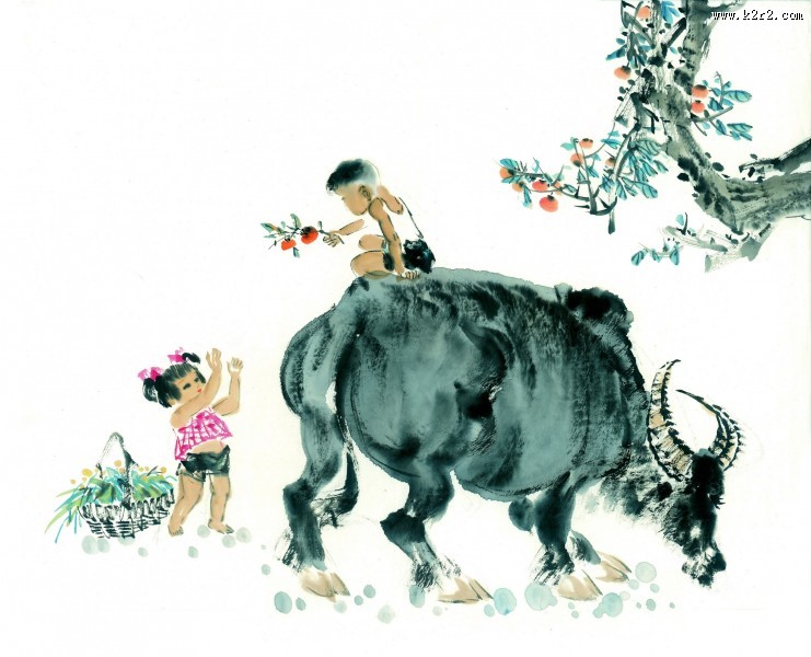 牧童绘画图片大全