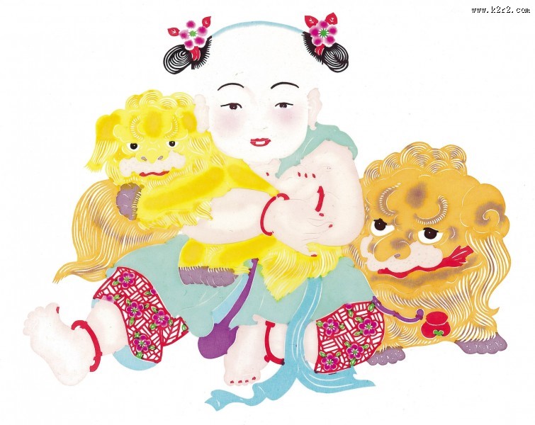 水彩人物年画图片