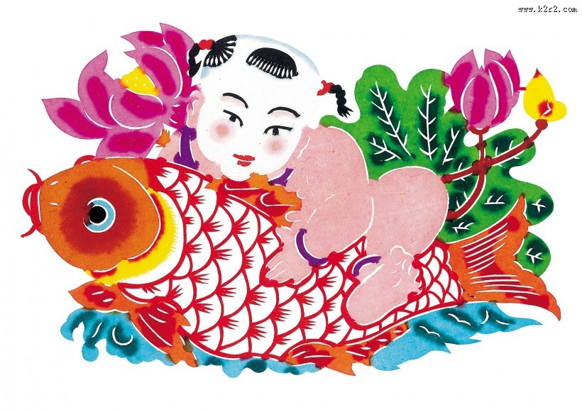 水彩人物年画图片