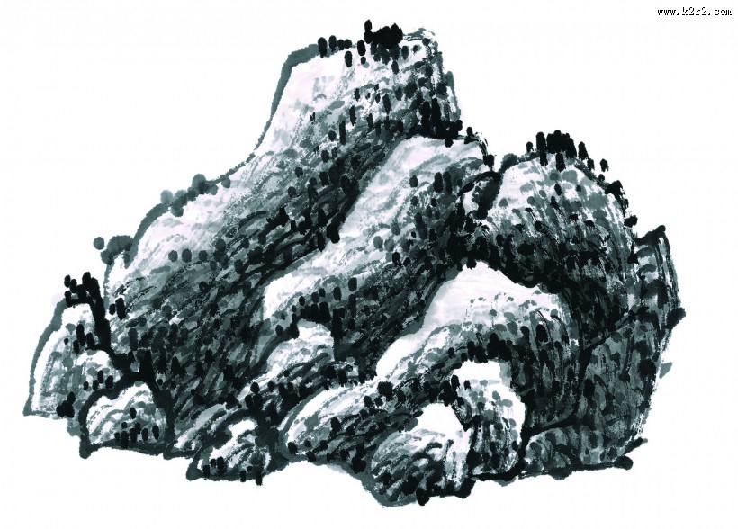 国画山石图片