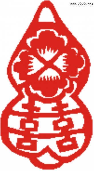 红双喜剪纸图片