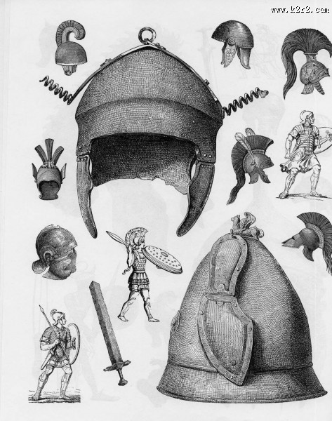 手绘古代兵器盔甲图片
