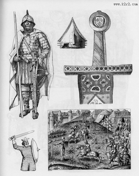 手绘古代兵器盔甲图片