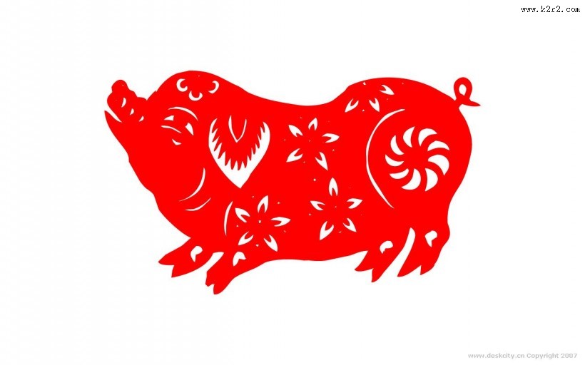 金猪剪纸图片
