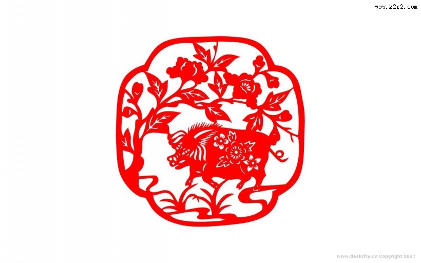 金猪剪纸图片