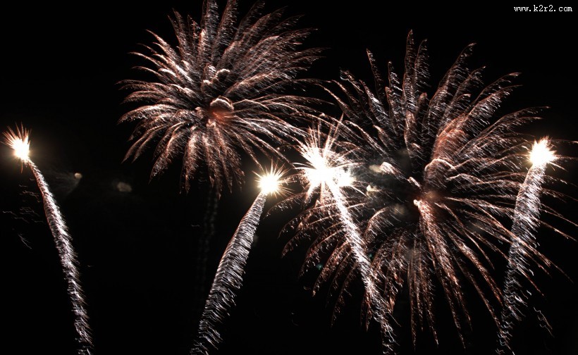 夜空里的烟花图片