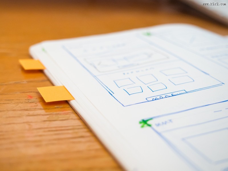 笔记本上的线框草图图片