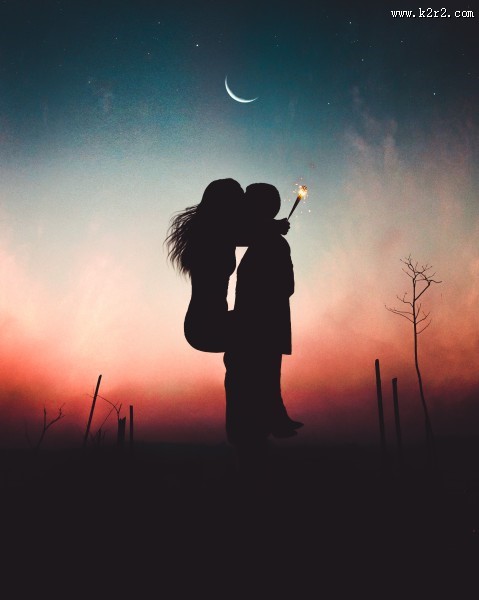 月光下的人影图片