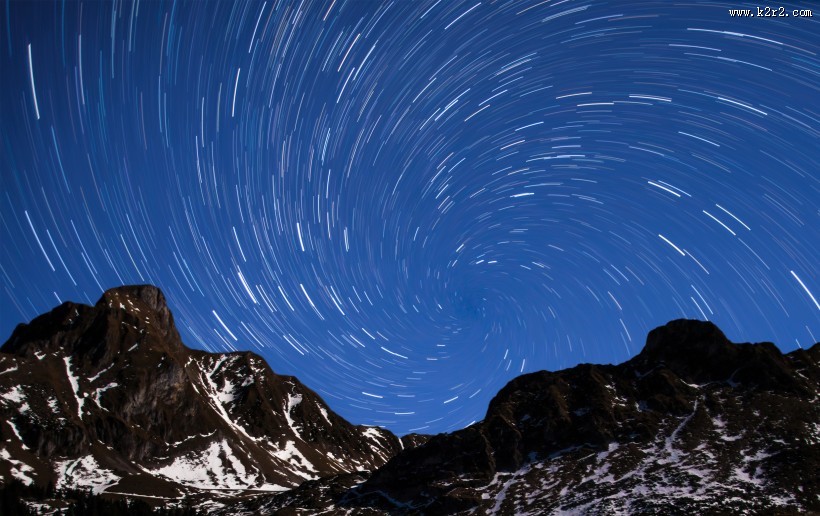 满天星轨自然风景图片