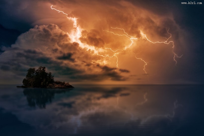 空中的闪电图片大全