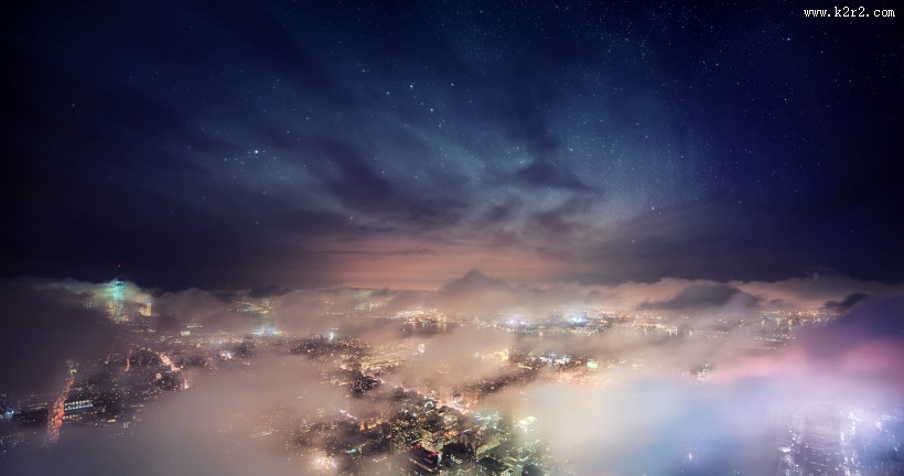 遥不可及的闪亮的星空图片