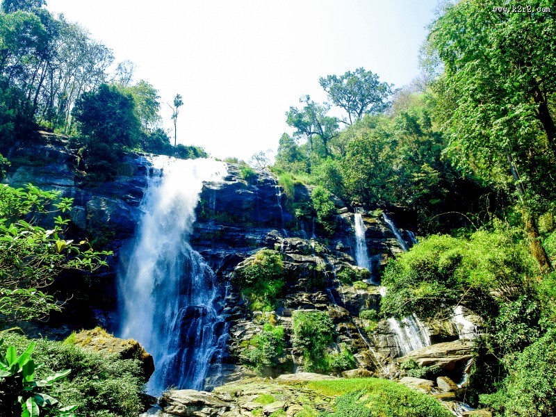 森林里的瀑布图片