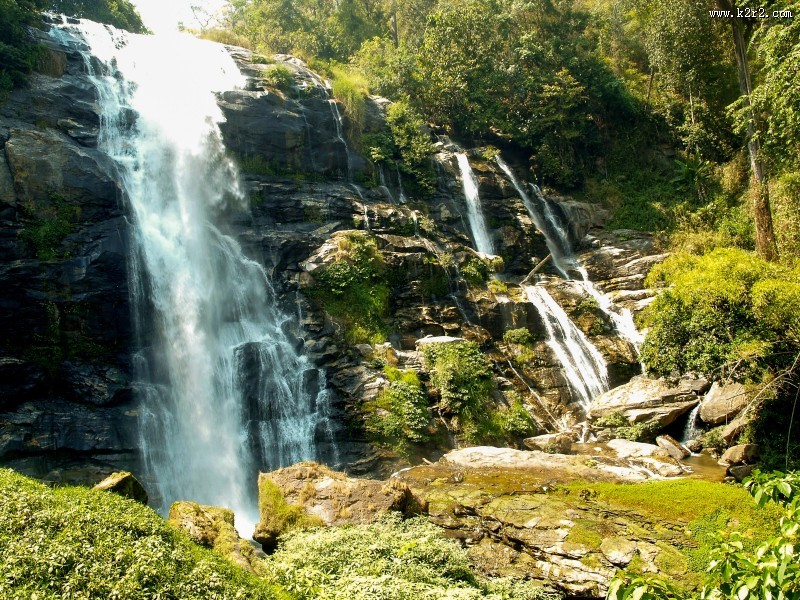 森林里的瀑布图片