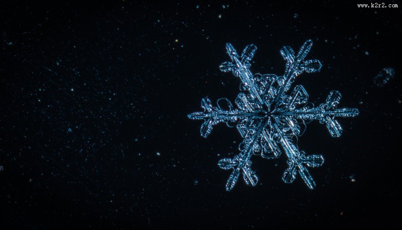 显微镜拍摄的雪花图片