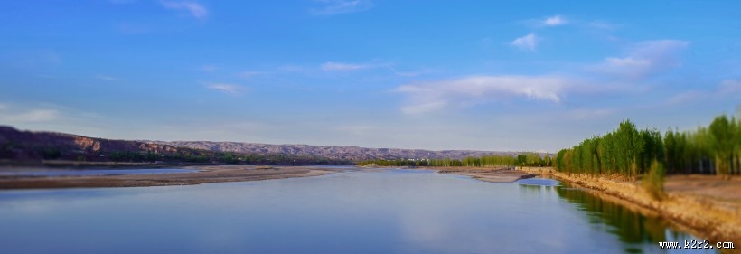 碧蓝的天空和湖水图片大全