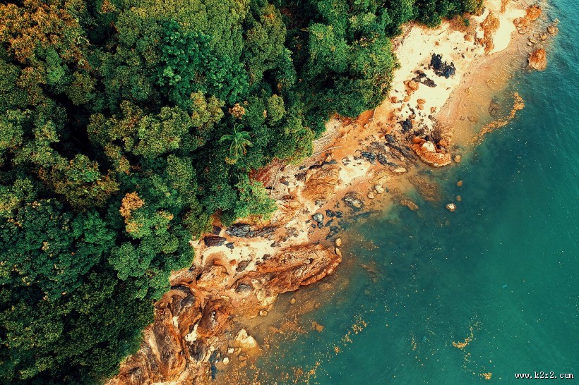 航拍小岛海岸图片大全