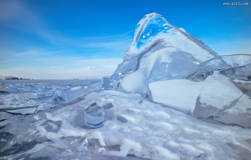 冷冻的冰面图片