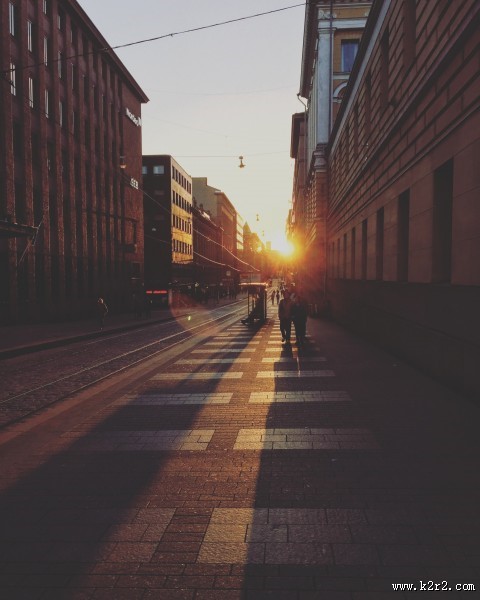 橙红色的夕阳图片