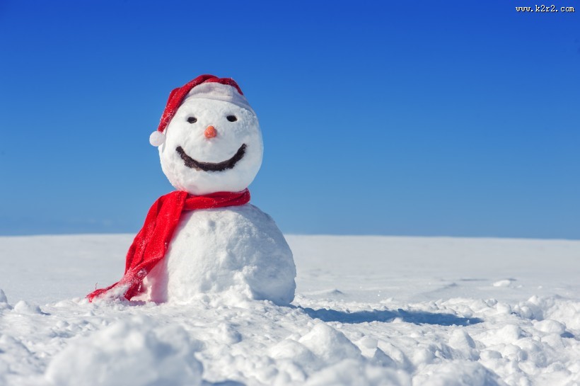 可爱的雪人风景图片