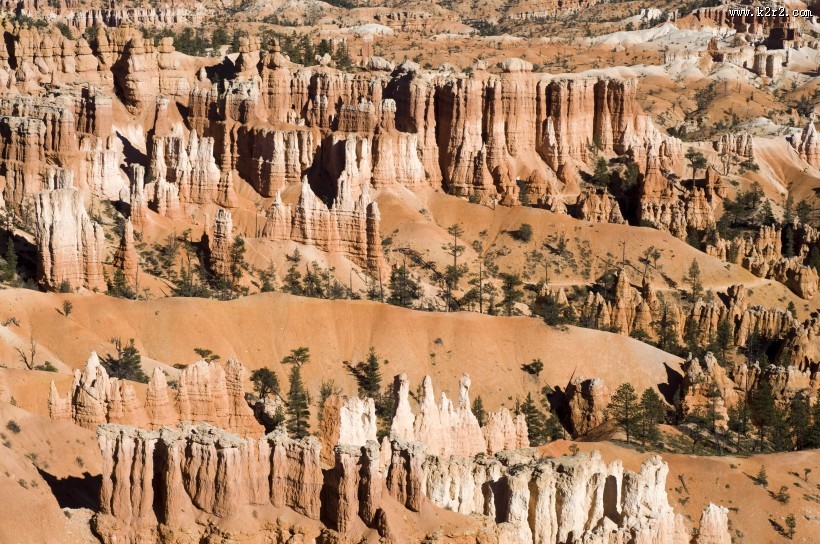 岩石鲜艳的布赖斯峡谷图片