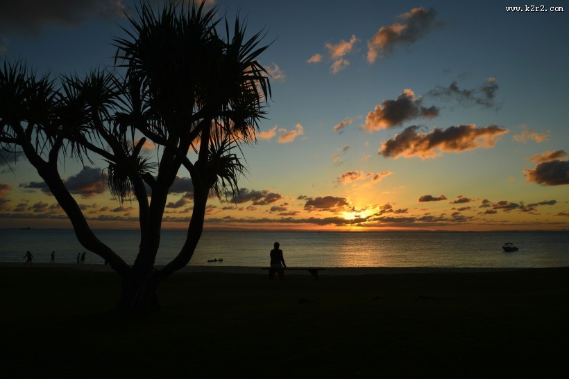 唯美的沙滩日落图片大全