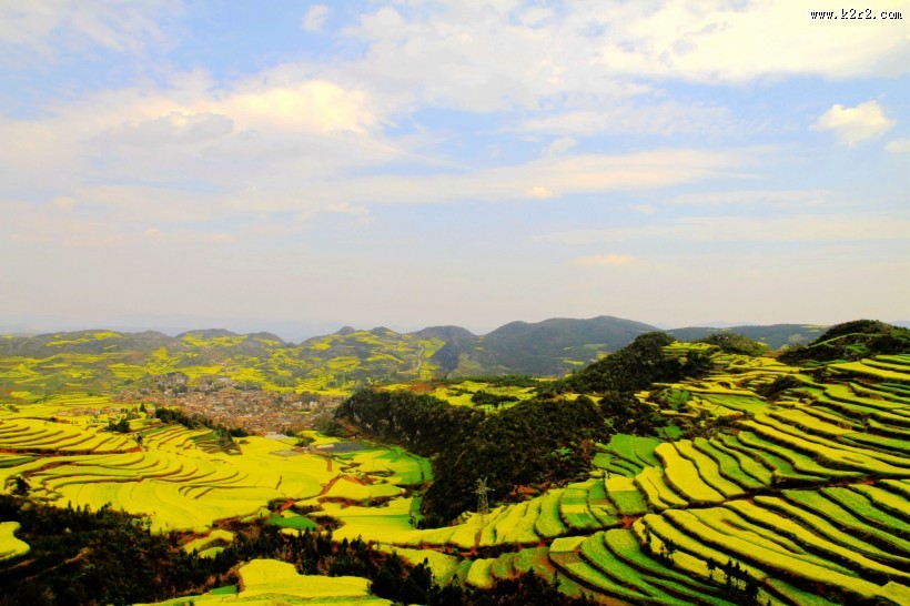 山村的田野风景图片