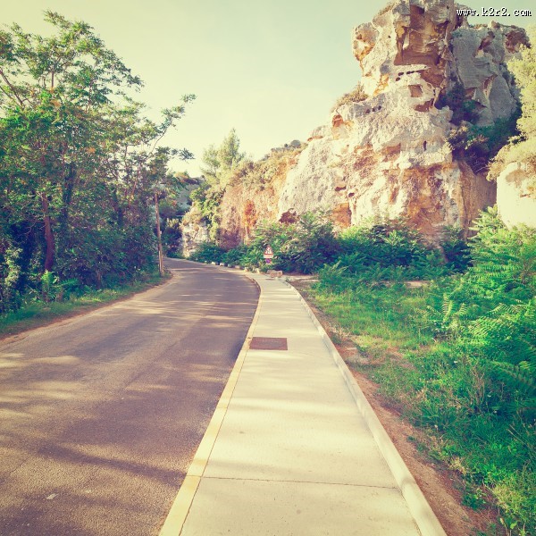 高山道路风景图片