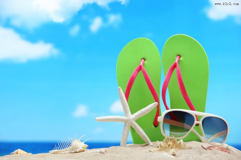 沙滩物品摆放图片大全