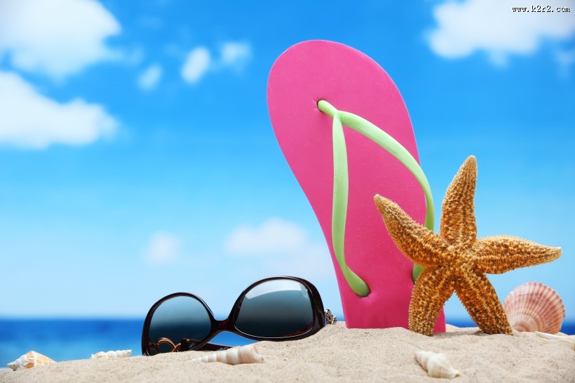 沙滩物品摆放图片大全