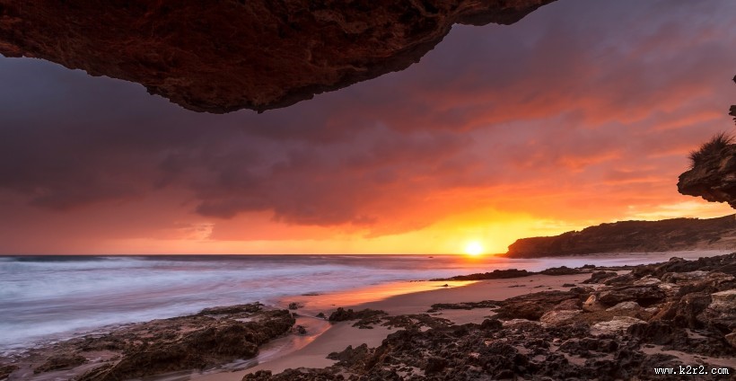 海上晚霞风景图片