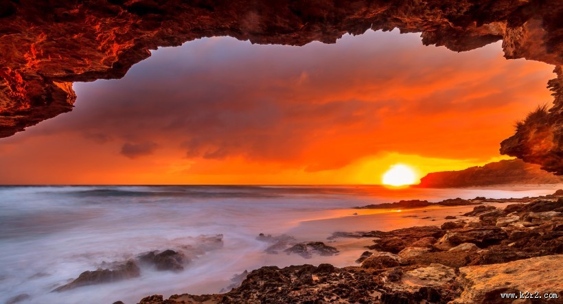 海上晚霞风景图片