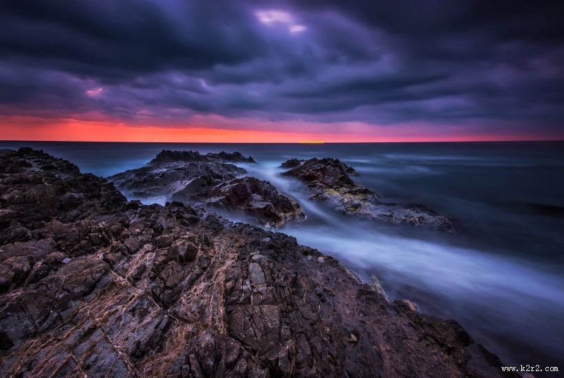 海岸黄昏景色图片