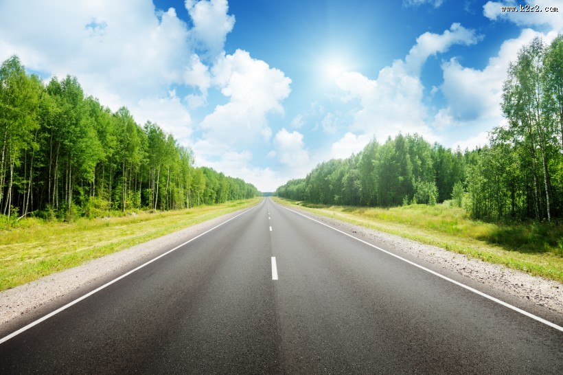 柏油路景色图片