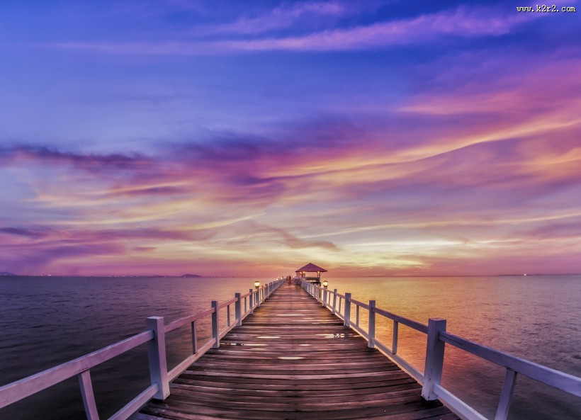 唯美码头景色图片