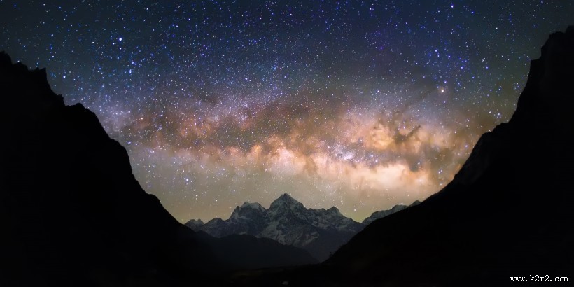 唯美的高山星空图片