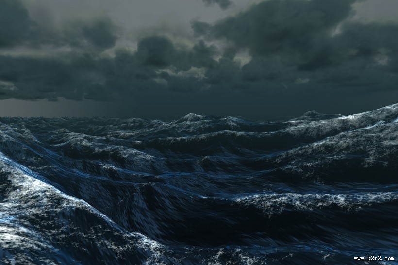 波涛汹涌的大海景色图片