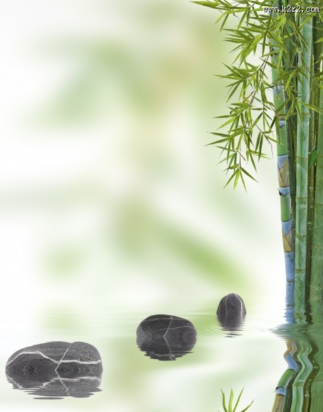 鹅卵石竹子景色图片大全