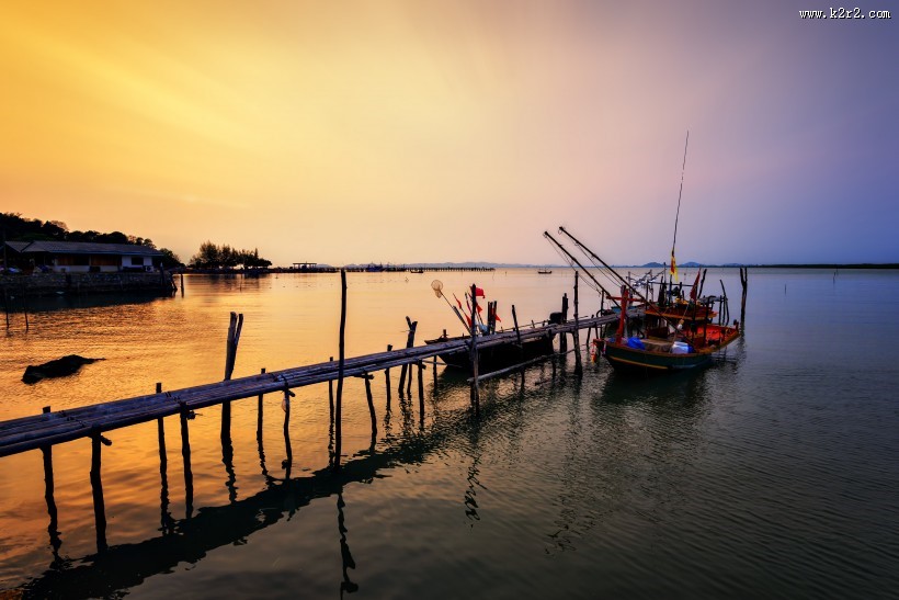 唯美船舶码头景象图片