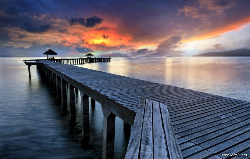 唯美船舶码头景象图片