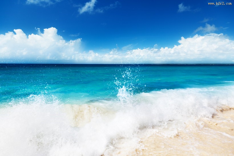 唯美海浪景色图片